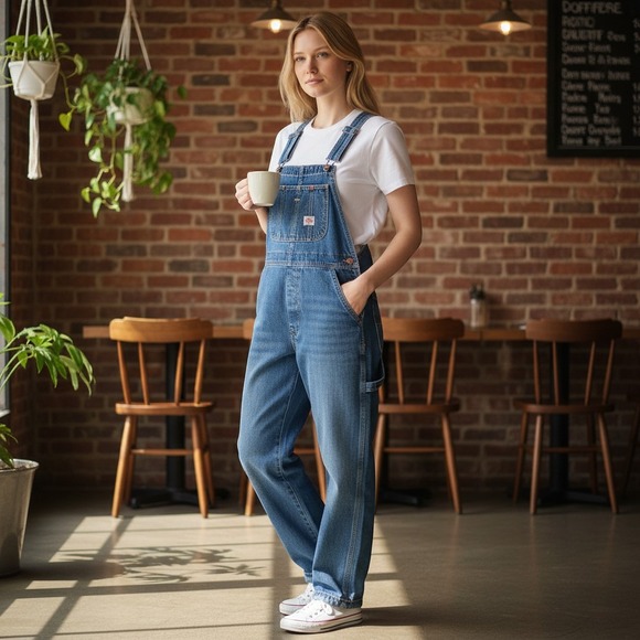 UNIONBAY Denim - Unionbay Denim Overalls Womens Medium Blue Vintage Carpenter Utility Relaxed Fit